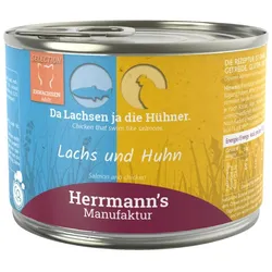 Herrmann's 200 Gramm Katzennassfutter 12 x 200 Gramm Lachs mit Huhn, Karotte & Kokosflocken