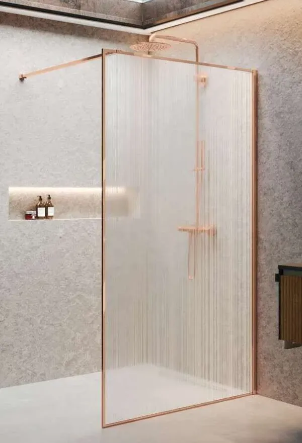 Novellini HP ART Duschwand Walk In Creativo Rosegold.. - Duschkabine