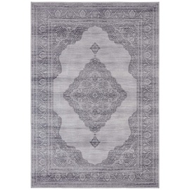 Nouristan Asmar Teppich – Wohnzimmerteppich Orient-Touch Detailiertes Muster Florales Kurflor Flachgewebe Teppich für Esszimmer, Wohnzimmer, Schlafzimmer – Grau, 160x230cm