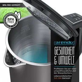 Arendo Wasserkocher 1,5 l Grau