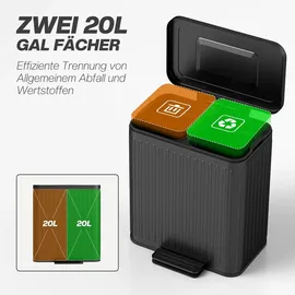 Homcom Mülleimer 20 l Schwarz