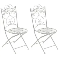 CLP Gartenstuhl Indra 40 x 50 x 92 cm antik-weiß 2 St.