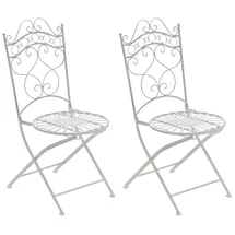 CLP Gartenstuhl Indra 40 x 50 x 92 cm antik-weiß 2 St.