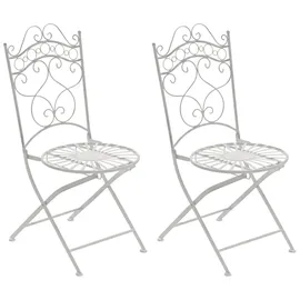 CLP Gartenstuhl Indra 40 x 50 x 92 cm antik-weiß 2 St.