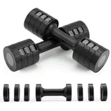 Hantelset für Frauen, verstellbar, 4-in-1-Gewichte, Hantelpaar, jeweils 1 kg/1,5 kg/2 kg/2,5 kg, Freihanteln für das Heimfitnessstudio, Handgewichte für das Krafttraining (Black, 0.25 KG)