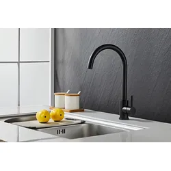 Küchenarmatur WELLTIME "Sandrohr", schwarz, B:4,4cm H:36,5cm T:19,7cm, Edelstahl, Armaturen, in verschiedenen Farben