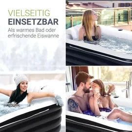 Juskys Aufblasbare Badewanne M - Outdoor Wanne faltbare, mobile Eistonne mit Rückenlehne