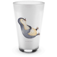 Mr. & Mrs. Panda Glas Pinguin Lachen - Transparent - Geschenk, funny, Latte Macchiato, Ping, Premium Glas, Hitzebeständig