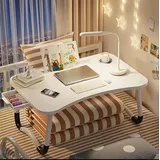Bett-Tablett, Frühstückstisch, Laptoptisch, multifunktional, für Bett und Sofa, mit Schublade, Weiß