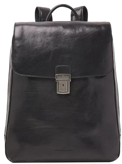 Castelijn & Beerens Guus Rucksack Leder 40 cm Laptopfach  schwarz