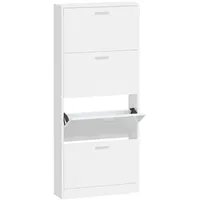 VidaXL Schuhschrank Hochglanz-Weiß 59x17x150 cm Holzwerkstoff