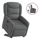 vidaXL Relaxsessel mit Aufstehhilfe Dunkelgrau Stoff