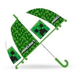 Minecraft Kinderschirm transparent 70cm Regenschirm grün | Gr.: onesize