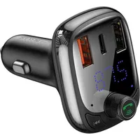 Baseus Car Bluetooth MP3 Player T Shaped S-13 Black OS, Auto Adapter, Schwarz