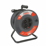 Perel Kabeltrommel, Innenbereich, 4 Steckdosen Typ E, Überhitzungsschutz, Kabellänge