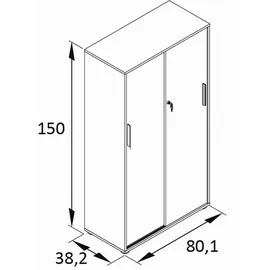 Schildmeyer Arezzo Aktenschrank 80,1 x 38,2 x 150 schwarz