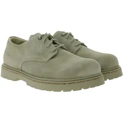 BIRKENSTOCK Highwood Low Herren Echtleder-Schuhe Halbschuhe Schnür-Schuhe Normale Weite 1029696 Hellgrau - 42