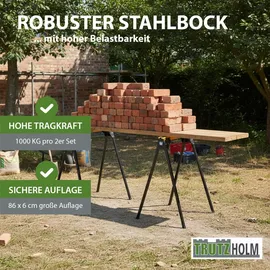 Trutzholm Arbeitsbock Stahl pulverbeschichtet 76 cm Arbeitshöhe gelb/schwarz
