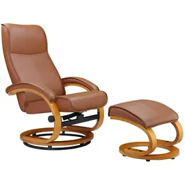 Home Affaire Relaxsessel HOME AFFAIRE "Paris, mit Hocker - OTTO. Verlässliche Qualität.", braun (cognac), B:67cm H:107cm T:78cm, Kunstleder/PU NaturLeder ( echtes Rindsleder ) in Sitz und Rücken. Korpus in passendem Softlux-Kunstleder bezogen.
