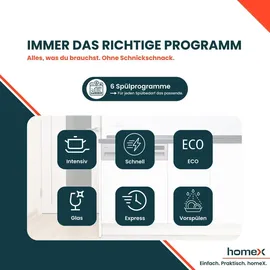 Homex DWSI601449E Einbau-Geschirrspüler (teilintegrierbar, 598 mm)