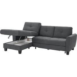 sit&more Ecksofa SIT & MORE "Varese L-Form", grau (dunkelgrau), B:253cm H:91cm T:167cm, Bedruckte Microfaser (100% Polyester);Luxus-Microfaser ALTARA NUBUCK (100% Polyester);Struktur (100% Polypropylen), Sofas, Ecksofa, mit Federkern, wahlweise mit Bettfunktion