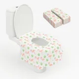 WC Toilettensitzbezug XL Einweg 50er-Set, Toiletten-Auflage Sitzauflage Klobrille Toilettenbrille, für Kinder & Erwachsene, Reißfest Hygienisch Sicher, Kloaufsatz Papiersitze Toilettensitzabdeckung