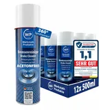 MW 12x Bremsenreiniger 500 ml Acetonfrei – Teilereiniger für Auto, Motorrad, Fahrrad & Werkstatt – entfettet rückstandsfrei, 360° Sprühventil, silikonfrei & materialschonend WP