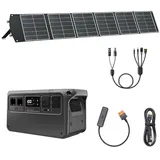 (MPPT-Adapter selbst bereitstellen) DJI Power 1000 V2 Portable Powerstation 1024Wh, mit 1x200W Falt-Solarpanel, Adapter DC5521 female auf Anderson 30A/XT60 female, DC 3-in-1-Adapter, 1 x SDC 12V/24V