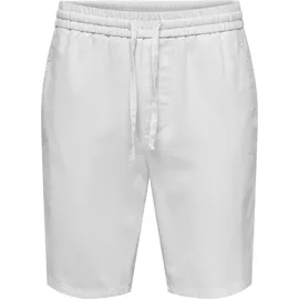 Only & Sons Shorts ONSLINUS 0007 COT LIN SHORTS NOOS Baumwolle mit Leinen, normal geschnitten weiß XL