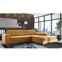Fun Möbel Ecksofa Sofa SARRA mit Schlaffunktion Stoff Fresh Gelb Ottomane Rechts