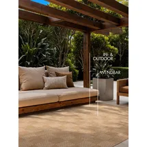 Ted Baker Dorothy Wendeteppich", beige Jute weiß), B:200cm H:8mm L:300cm, Polypropylen, Teppiche, Teppich, Designteppich, Wetterfest, Pflegeleicht, Modern, Wohnzimmer, Terrasse
