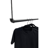 RSR Hangers Kleiderstange mit Seil Schwarz Garderobe Industrial Design Decke Seilzug hängend Deckenmontage | Breite 70 cm | Garderobenstange | Ankleidezimmer | Flur | begehbarer Kleiderschrank