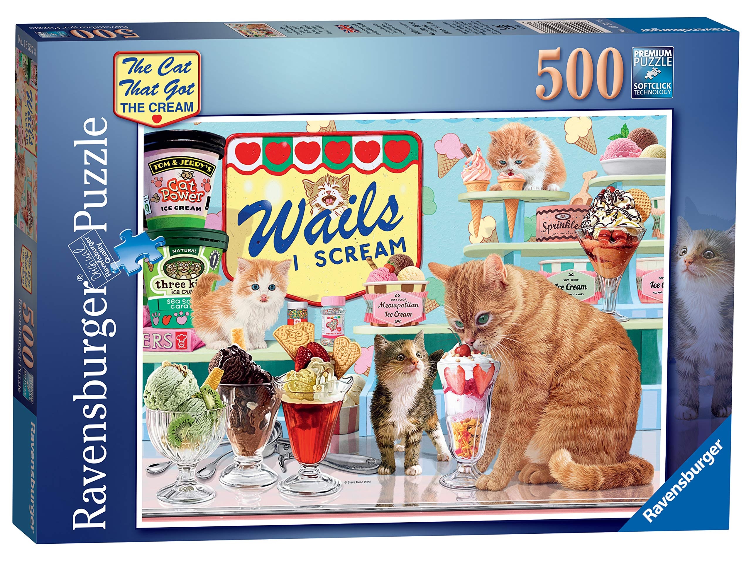 Ravensburger Puzzle Cat That Got The Cream 500 Teile für Erwachsene und Kinder ab 10 Jahren