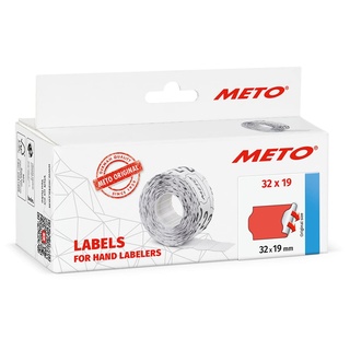 METO Preis-Etiketten 30007361 permanent haftend Etiketten-Breite: 32 mm, 2-zeilig,fluor rot, 5.000 Stück,