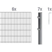 GAH Alberts Alberts Doppelstabmatten-Grundset 12 m 200 x 100