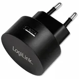 Logilink USB Steckdosenadapter 1x USB-A, Schwarz