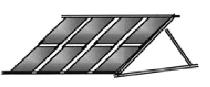 OKU Aufständerung für OKU-Absorber Typ 1000 übereinander montiert, OKU Aufständerung: für 10 Absorber Nr. 1000