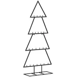 Tidyard Metall Weihnachtsbaum für Dekorationen Christbaum Metallbaum Weihnachtsdeko Lichterpyramide Deko Schwarz 125 cm