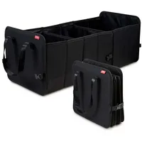 Achilles Faltbare Autobox, Auto Organizer, Größenverstellbare Kofferraumtasche, Faltkorb, Autotasche, Kofferraum-Organizer, Klettbefestigung am Boden, 74 x 33 x 30 cm (Schwarz)