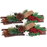 Britesta 2er-Set Handgefertigte Weihnachts- & Adventsgestecke, Tannenzapfen