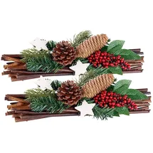 Britesta 2er-Set Handgefertigte Weihnachts- & Adventsgestecke, Tannenzapfen
