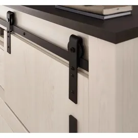 furn.design Stauraumschrank 93 x 201 x 38 cm Weiß/Anthrazit