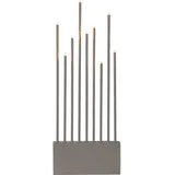 EGLO Kerzenständer Buzz, Dekoleuchte Weihnachten, Fensterdeko aus Holz, Stahl in grau, warmweiß