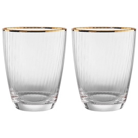 BUTLERS GOLDEN TWENTIES- 2x Gläser mit Goldrand und Rillen 300ml