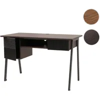 Mendler Schreibtisch HWC-O40 Walnuss