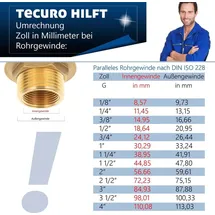 tecuro IBC Adapter Anschlusskappe mit Grobgewinde S60 x 6 und Innengewinde 3/4 Zoll, HDPE
