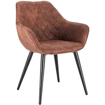 Woltu 1x Küchenstuhl Wohnzimmerstuhl Polsterstuhl mit Armlehen, braun