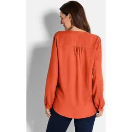 GOLDNER Elegante Viskosebluse mit V-Ausschnitt orange 23