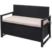 MCW Poly-Rattan 2er Sitzbank MCW-F39, Gartenbank Truhenbank, Staufach Aufbewahrung