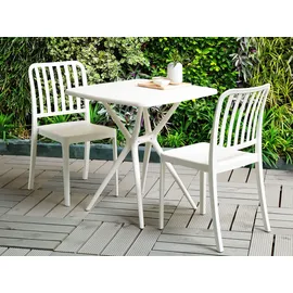 Beliani Sersale Gartenstuhl 42 x 42 x 82 cm weiß 2 St.